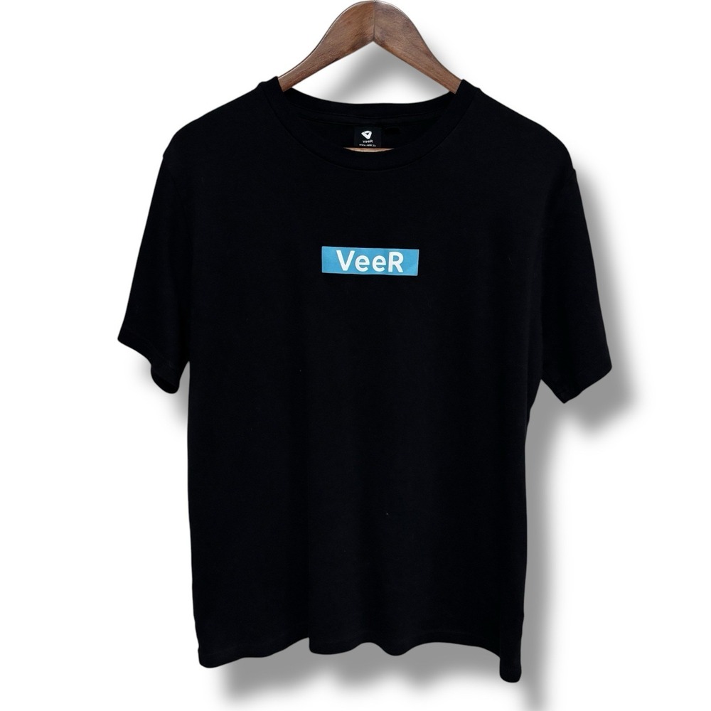 VeeR VR Promo T Shirt Black Double Sided Graphic Men's Size Large 21 x 26.5